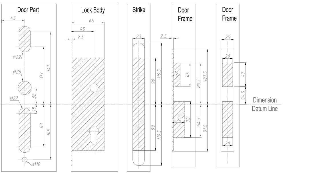 E3064-HOTEL-LOCK-Drill holes 