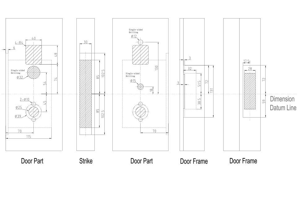 S3072H-HOTEL-LOCK-Drill holes 